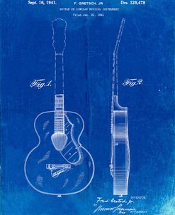 PP138- Faded Blueprint Gretsch 6022 Rancher Guitar Patent Poster