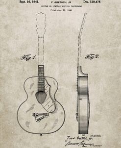 PP138- Sandstone Gretsch 6022 Rancher Guitar Patent Poster