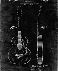 PP138- Black Grunge Gretsch 6022 Rancher Guitar Patent Poster