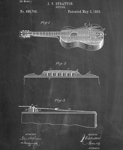 PP139- Chalkboard Stratton & Son Acoustic Guitar Patent Poster