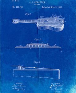 PP139- Faded Blueprint Stratton & Son Acoustic Guitar Patent Poster