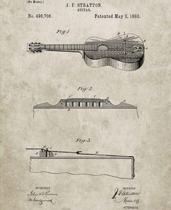 PP139- Sandstone Stratton & Son Acoustic Guitar Patent Poster