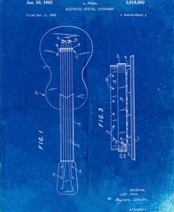 PP140- Faded Blueprint Gibson Les Paul Guitar Patent Poster
