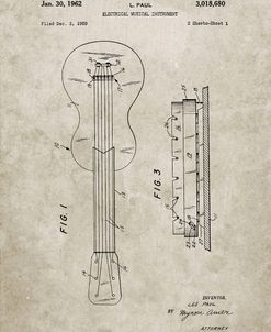 PP140- Sandstone Gibson Les Paul Guitar Patent Poster