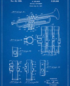PP141- Blueprint Selmer 1939 Trumpet Patent Poster