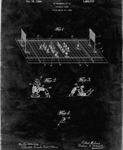 PP142- Black Grunge Football Board Game Patent Poster