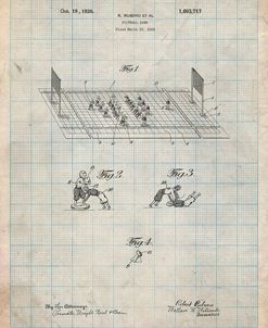 PP142- Antique Grid Parchment Football Board Game Patent Poster