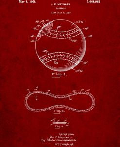 PP143- Burgundy Baseball Stitching Patent