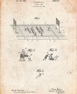 PP142- Vintage Parchment Football Board Game Patent Poster