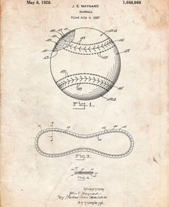 PP143- Vintage Parchment Baseball Stitching Patent