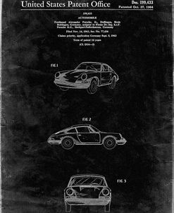 PP144- Black Grunge 1964 Porsche 911  Patent Poster