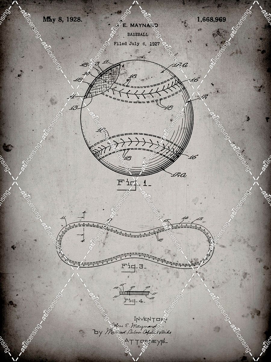 PP143- Faded Grey Baseball Stitching Patent
