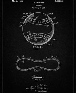 PP143- Vintage Black Baseball Stitching Patent