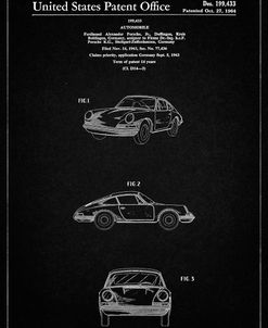 PP144- Vintage Black 1964 Porsche 911  Patent Poster