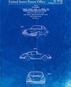 PP144- Faded Blueprint 1964 Porsche 911  Patent Poster