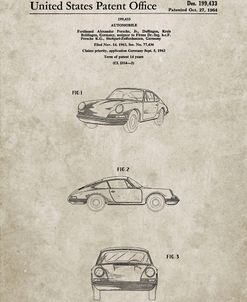 PP144- Sandstone 1964 Porsche 911  Patent Poster