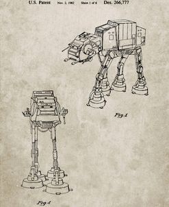 PP146- Sandstone Star Wars AT-AT Imperial Walker Patent Poster