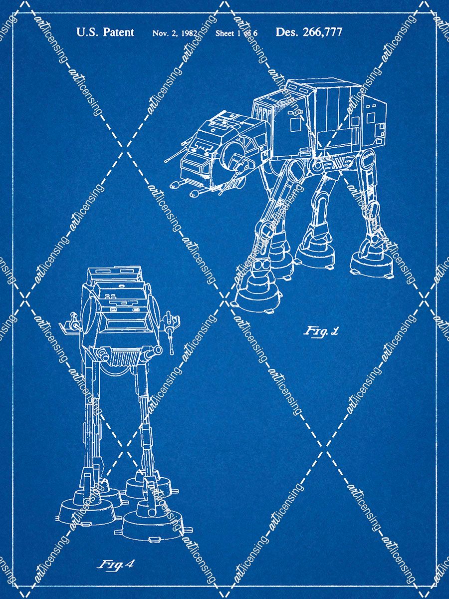 PP146- Blueprint Star Wars AT-AT Imperial Walker Patent Poster