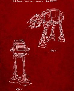PP146- Burgundy Star Wars AT-AT Imperial Walker Patent Poster