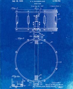 PP147- Faded Blueprint Slingerland Snare Drum Patent Poster