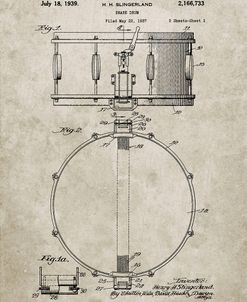 PP147- Sandstone Slingerland Snare Drum Patent Poster