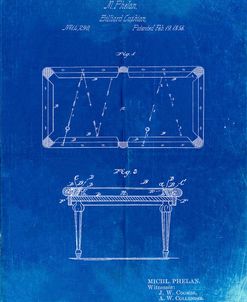 PP149- Faded Blueprint Pool Table Patent Poster