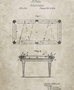 PP149- Sandstone Pool Table Patent Poster