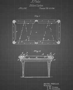 PP149- Black Grid Pool Table Patent Poster