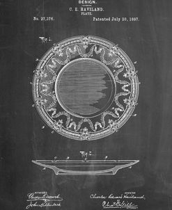 PP150- Chalkboard Haviland Dinner Plate Patent Poster