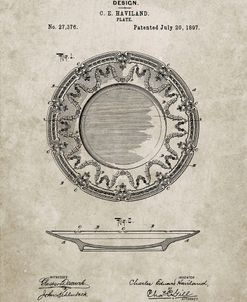 PP150- Sandstone Haviland Dinner Plate Patent Poster