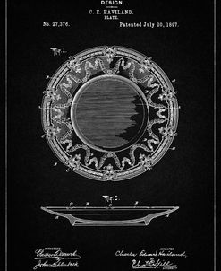 PP150- Vintage Black Haviland Dinner Plate Patent Poster