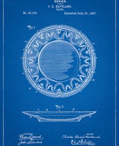 PP150- Blueprint Haviland Dinner Plate Patent Poster