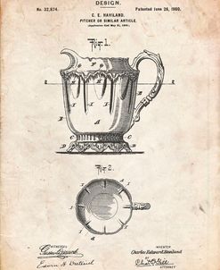 PP152- Vintage Parchment Kitchen Pitcher Poster