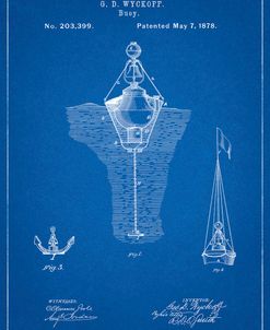 PP599-Blueprint Water Buoy Patent Poster
