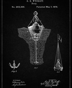 PP599-Vintage Black Water Buoy Patent Poster