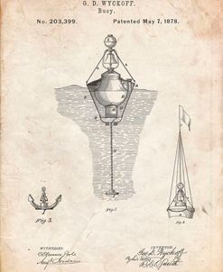 PP599-Vintage Parchment Water Buoy Patent Poster