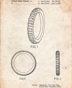 PP600-Vintage Parchment Mountain Bike Tire Patent Poster