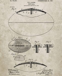 PP601-Sandstone Football Game Ball 1902 Patent Poster
