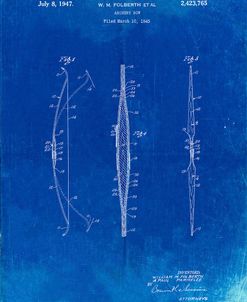 PP603-Faded Blueprint Bill Folberth Archery Bow Patent Poster