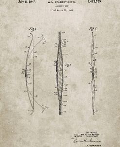 PP603-Sandstone Bill Folberth Archery Bow Patent Poster