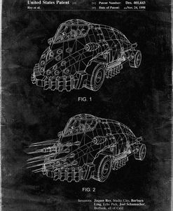 PP605-Black Grunge Batman and Robin Mr. Freeze Car Patent Poster