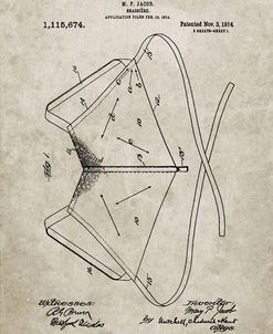 PP604-Sandstone Brassiere (Bra) 1914 Patent Poster