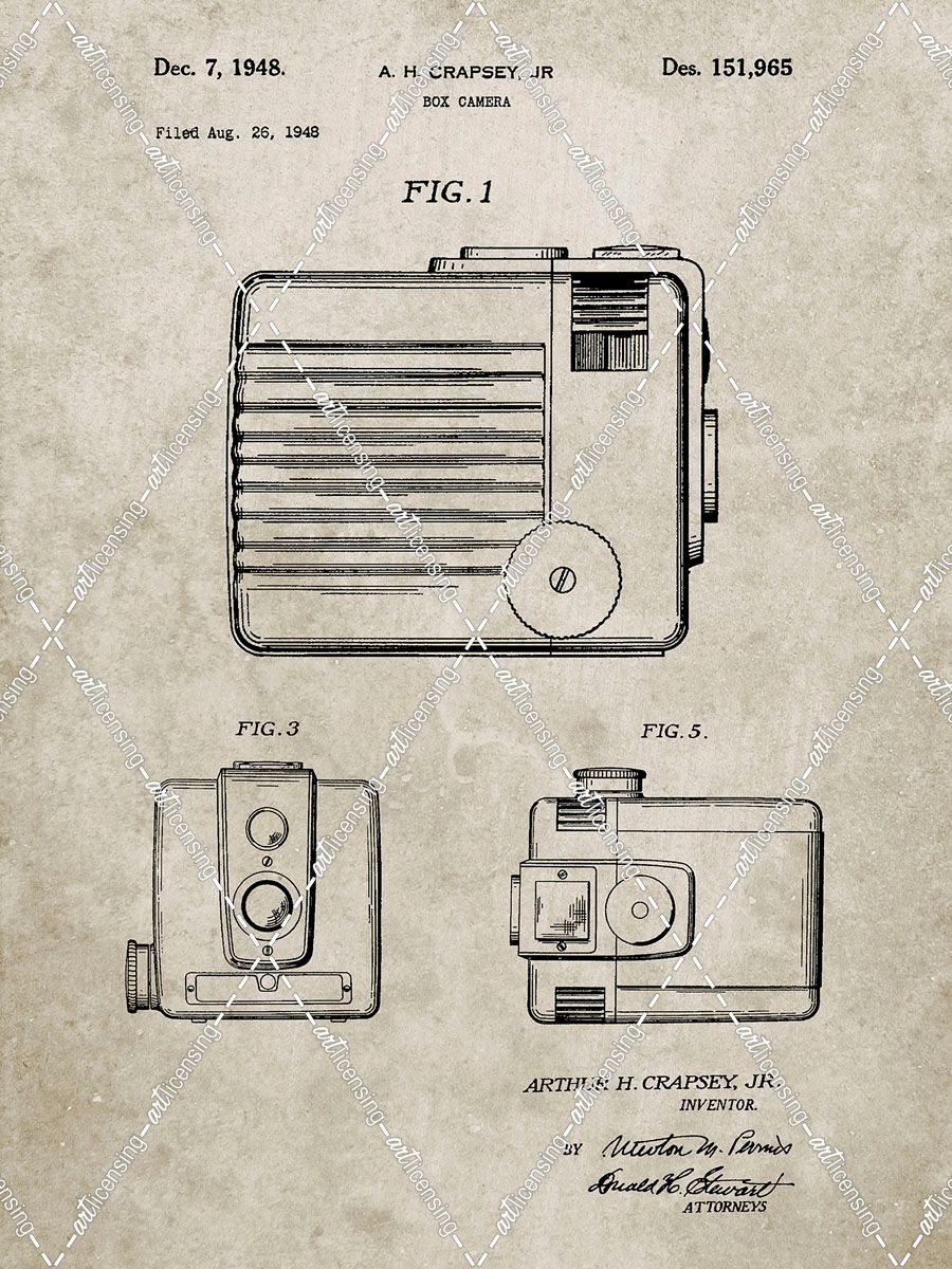 PP606-Sandstone Kodak Brownie Hawkeye Patent Poster