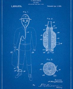PP607-Blueprint Gas Mask 1918 Patent Poster
