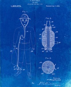 PP607-Faded Blueprint Gas Mask 1918 Patent Poster