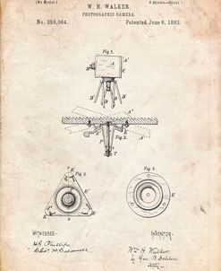 PP609-Vintage Parchment Antique Camera Tripod Head Improvement Patent Poster