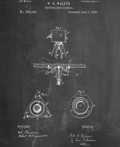 PP609-Chalkboard Antique Camera Tripod Head Improvement Patent Poster