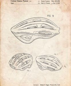 PP610-Vintage Parchment Bicycle Helmet Patent Poster
