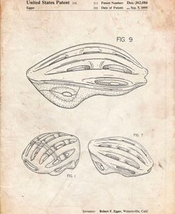 PP610-Vintage Parchment Bicycle Helmet Patent Poster