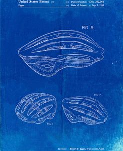 PP610-Faded Blueprint Bicycle Helmet Patent Poster